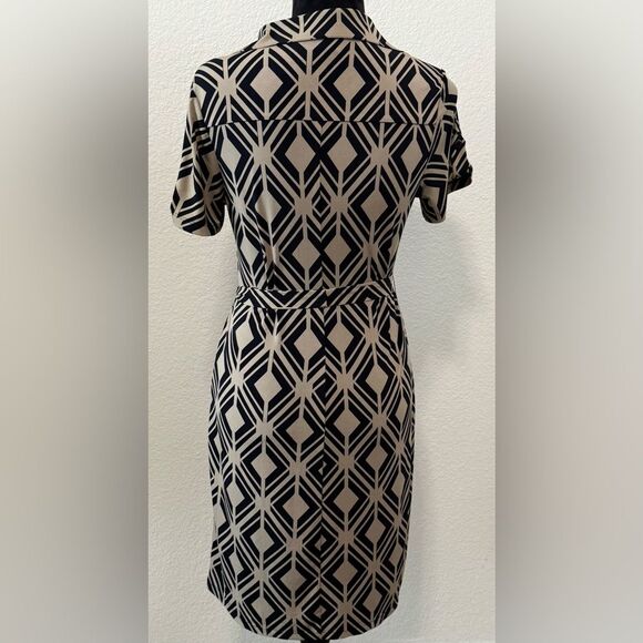 EnFocus Studio Geometric Black/Cream Dress, Work, Office Attire, Size 8 - Picture 6 of 9